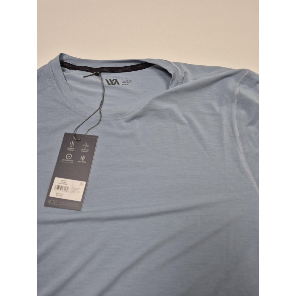 VRST Icon Tee Shirt Mens Large Muted Denim Blue Short Sleeve Performance Tee - Picture 2 of 12